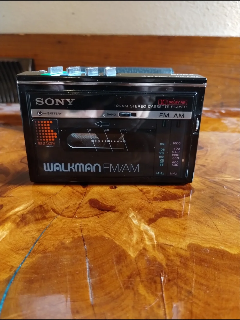 1985 Sony Black Walkman Wm-10ll FM/AM Portable Cassette Player